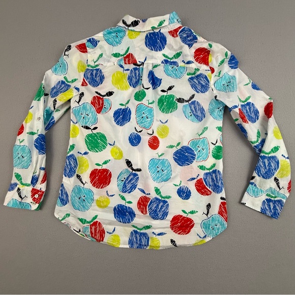 Talbots Shirt Women's Medium Long Sleeve Button Down Apple Print Top - Picture 2 of 12